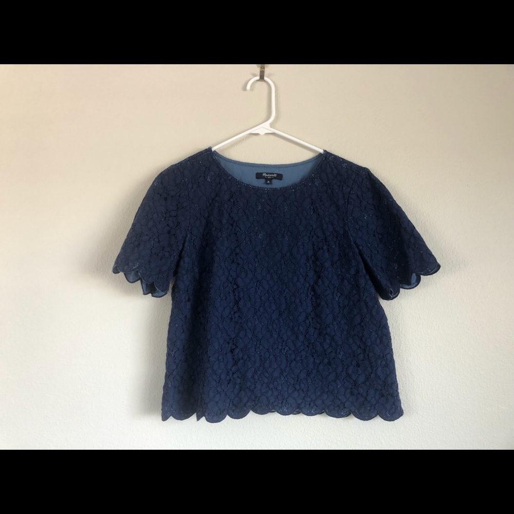 Madewell Lace Scalloped Blouse